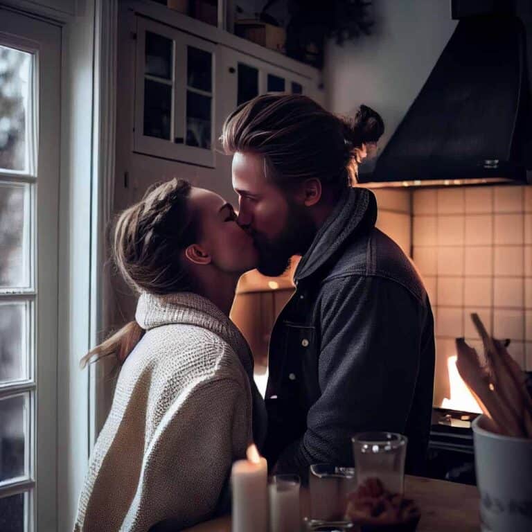 lovely couple making out