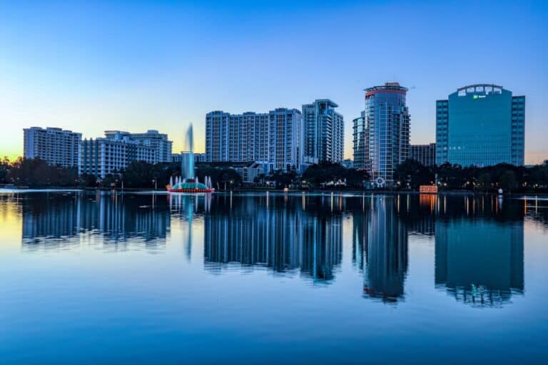 Orlando Florida buildings by water