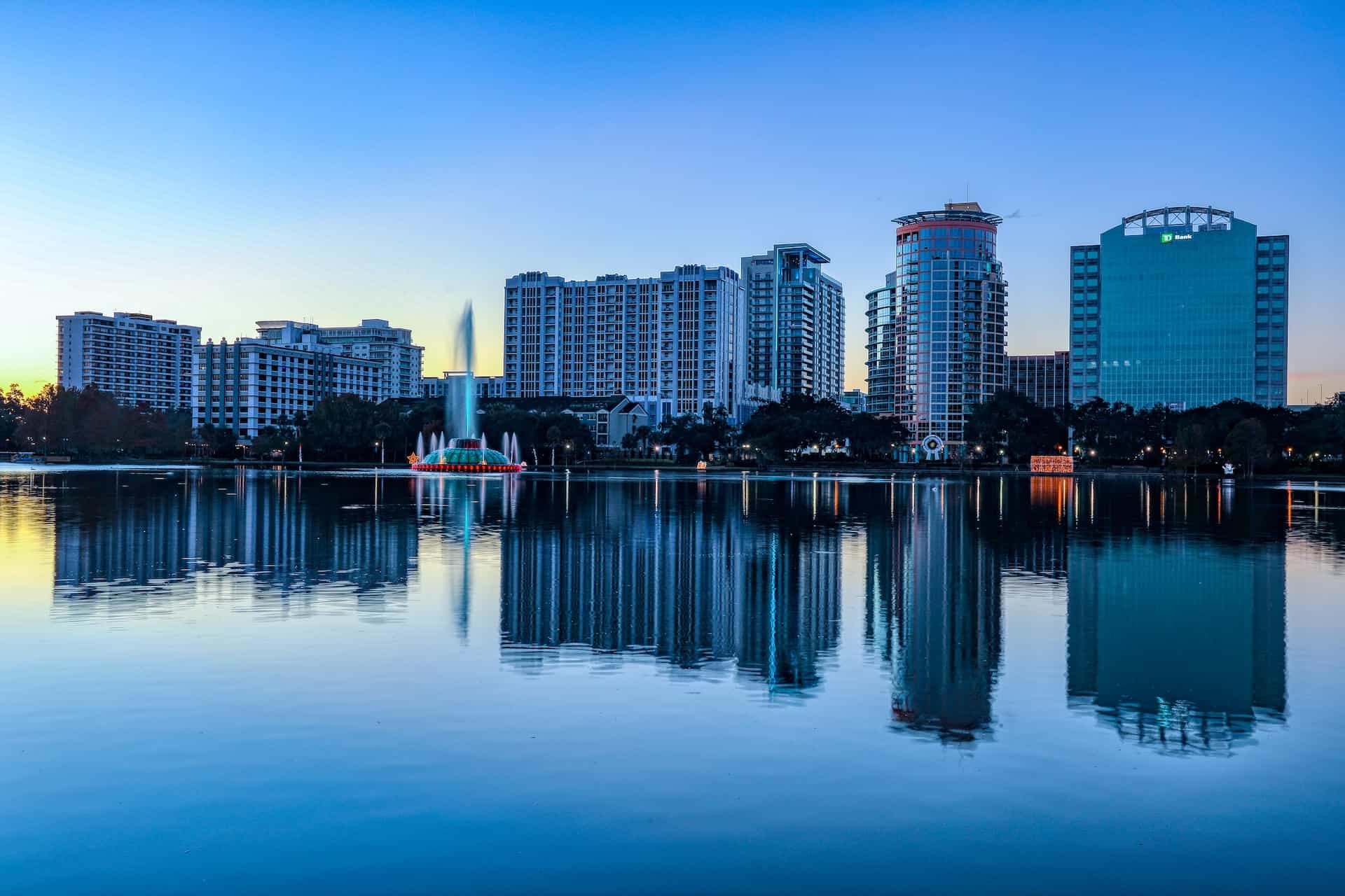 Orlando Florida buildings by water