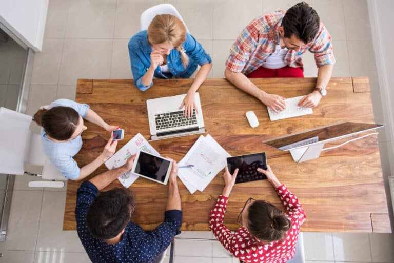 employees working at office