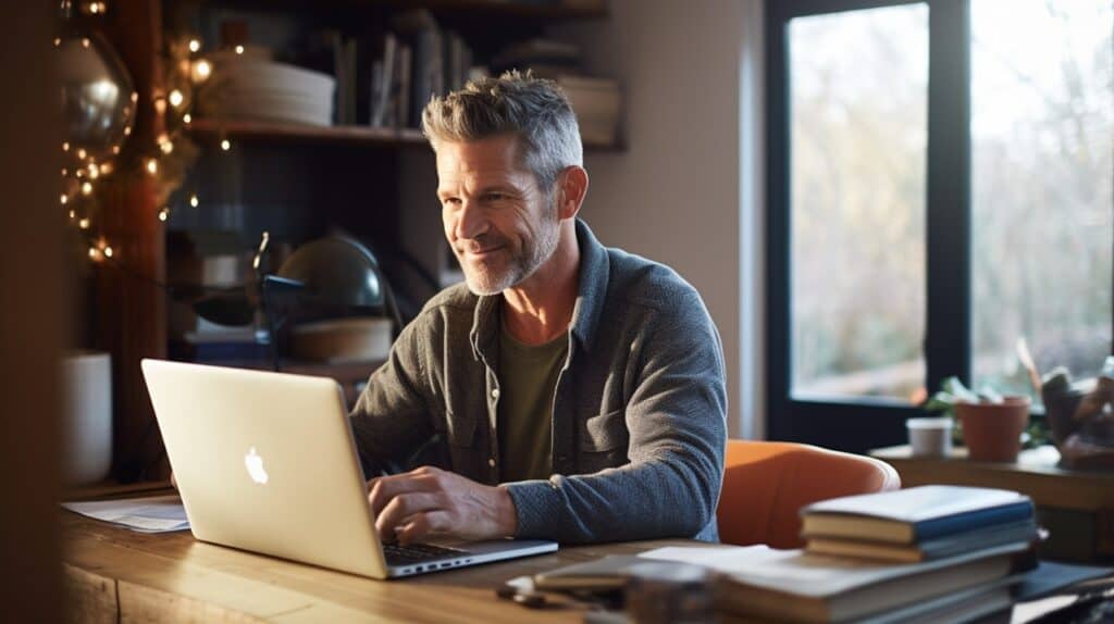 Are Dad Blogs Popular? Exploring the Rise of Dad Bloggers in 2023 3 dad blogger typing