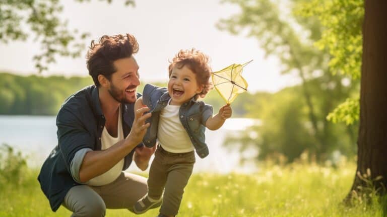 daddy blogger with child