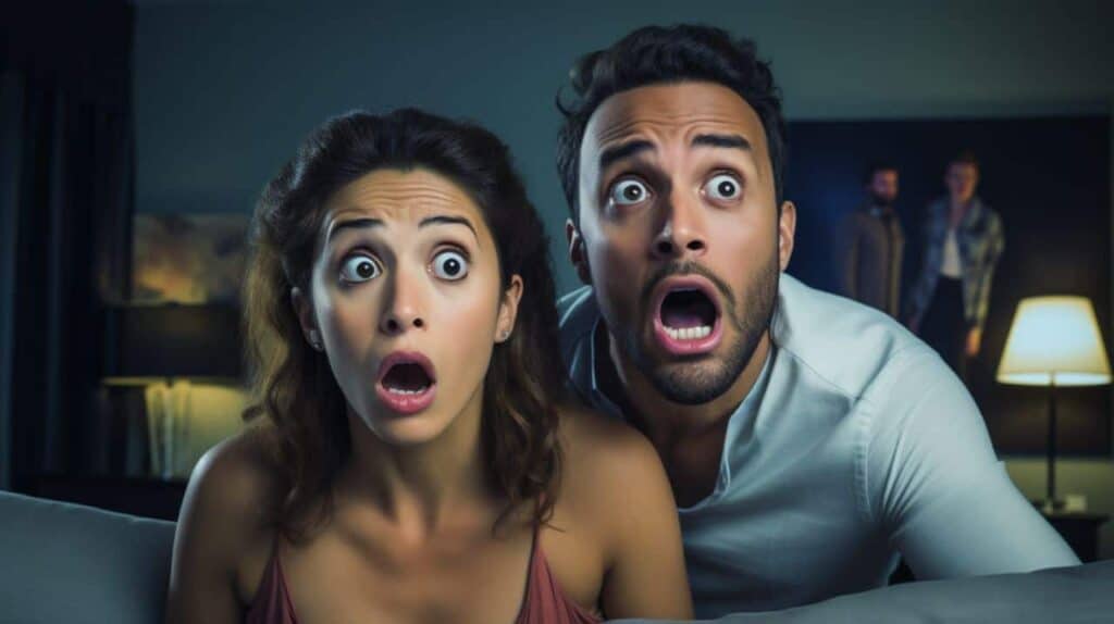The Impact Of Pornography Availability At Hotels: A Look Into The Consequences And Solutions 2 couple watching in horror pornography