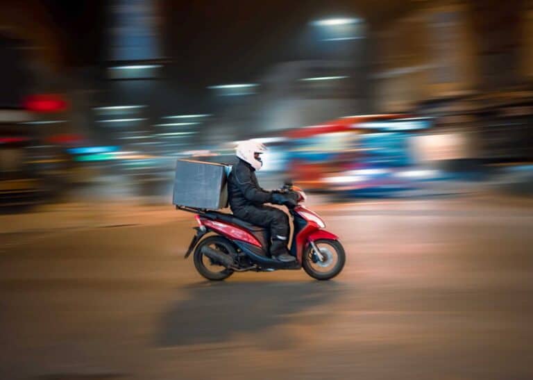 food delivery on scooter