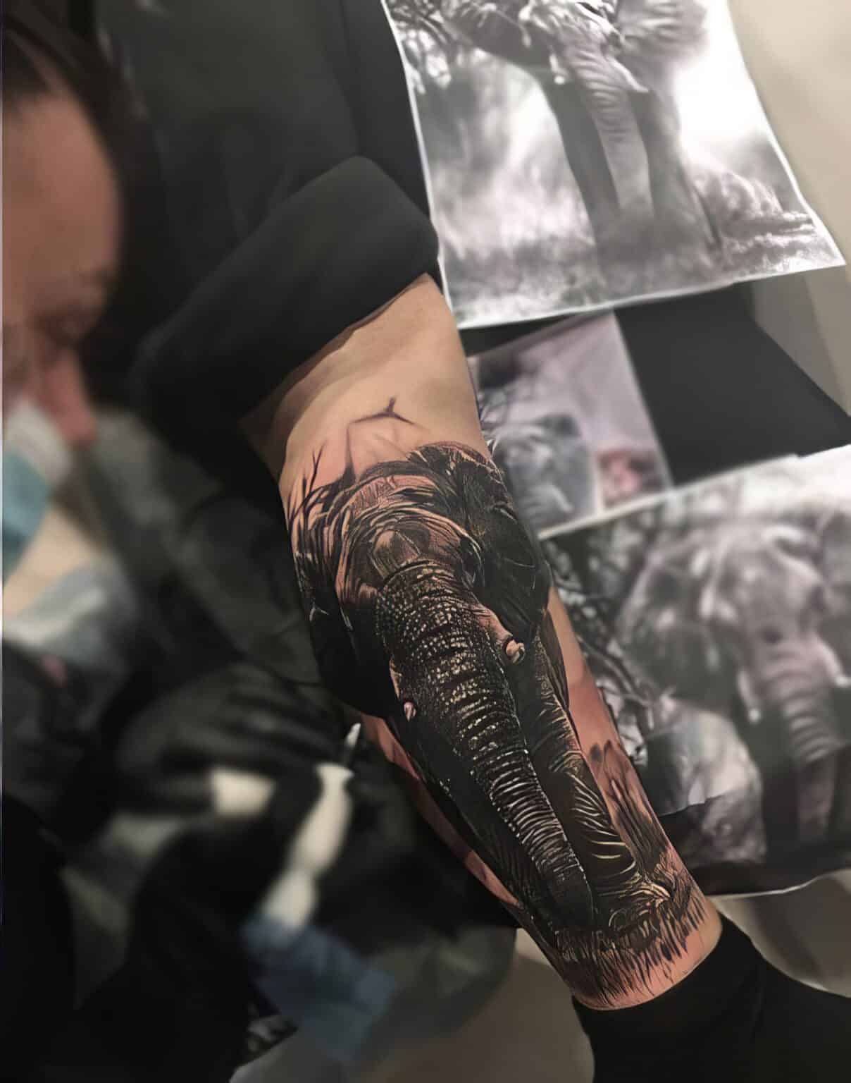 55+ Unique Elephant Tattoo Designs For Men: Symbolism, Styles ...