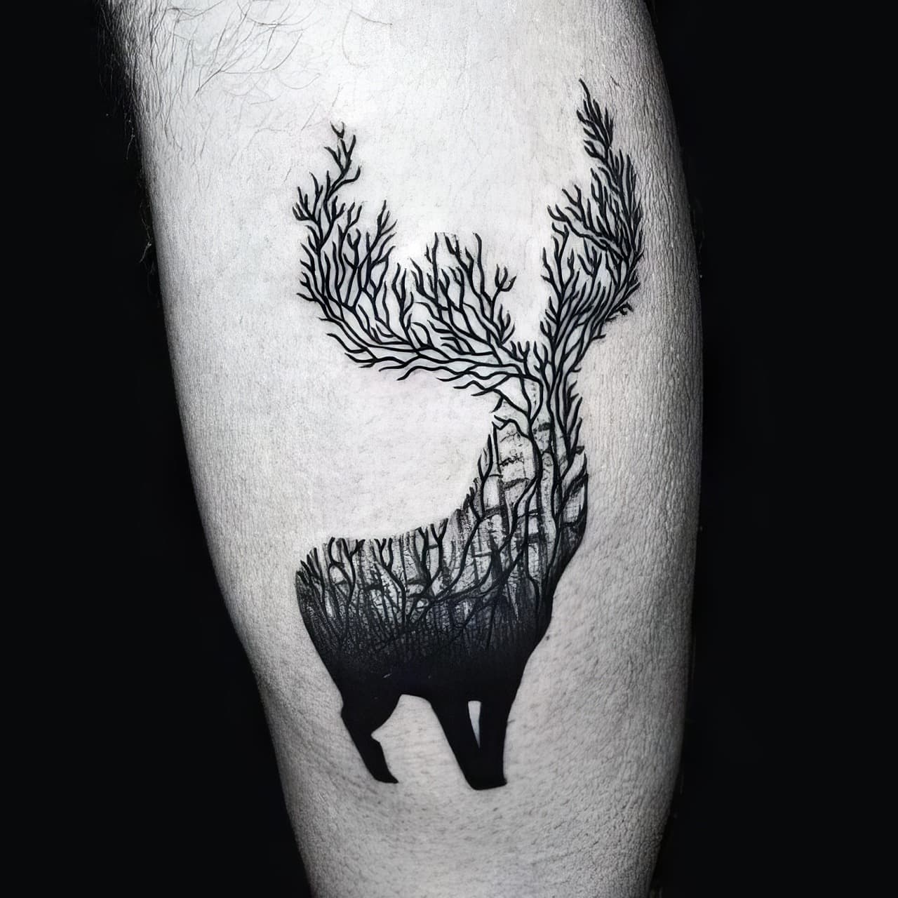 Detailed Black Deer Chest Tattoo: Intricate Design in Black Ink | AI Art  Generator | Easy-Peasy.AI