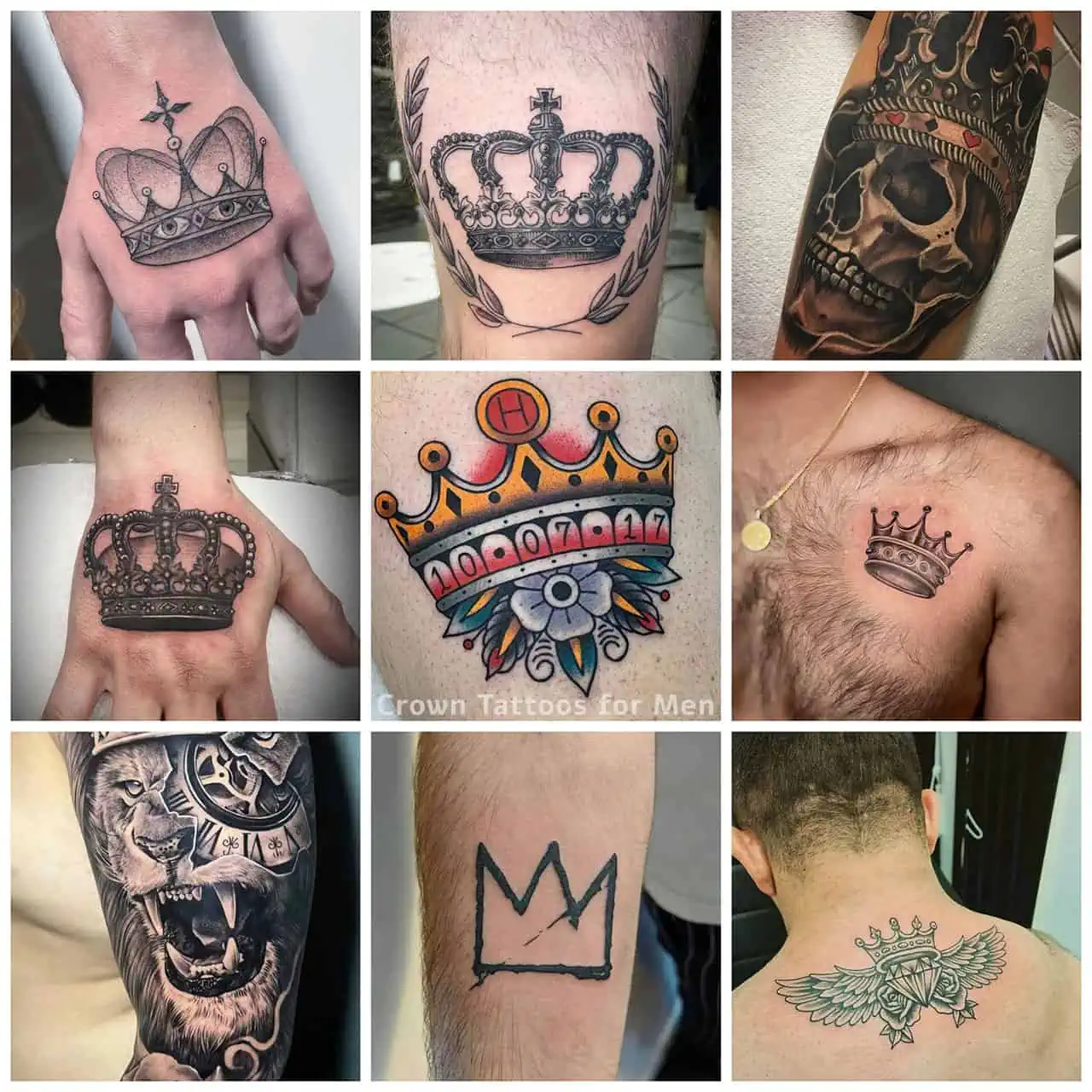 crown tattoos for men