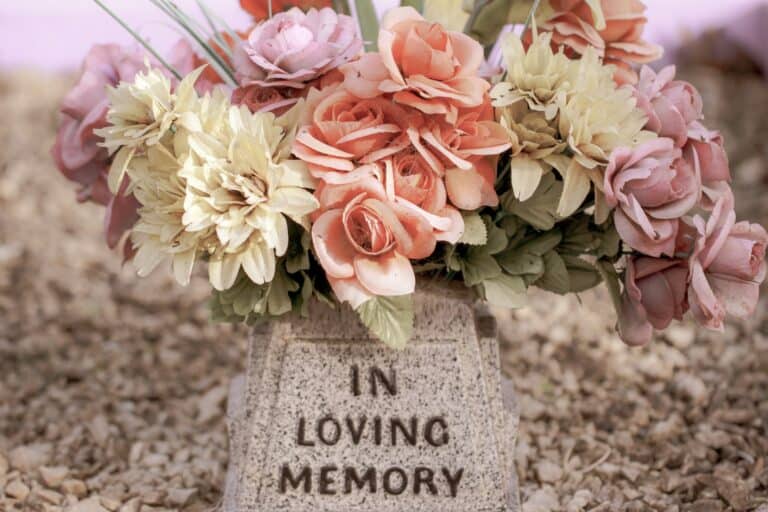 Flowers on grave