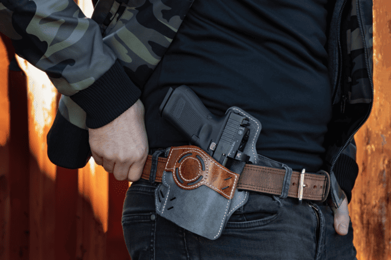 Pistol in gun holster