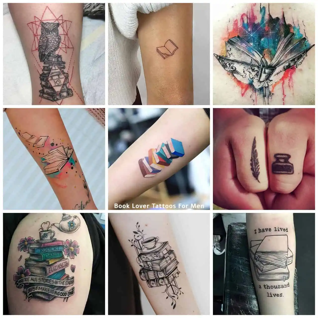 book lover tattoos for men