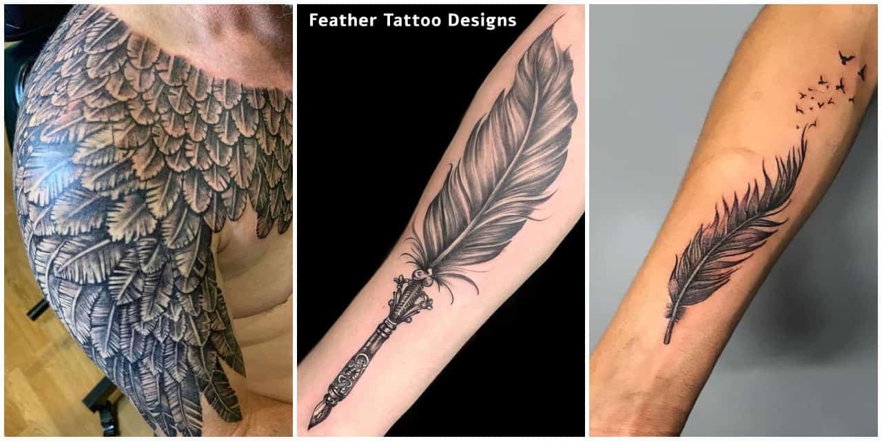 Simply Inked Feather Temporary Tattoo Design, Designer Tattoo for Girls  Women waterproof Sticker Size: 2.5 X 4 inch 1pc. l Black l 2g : Amazon.in:  Beauty