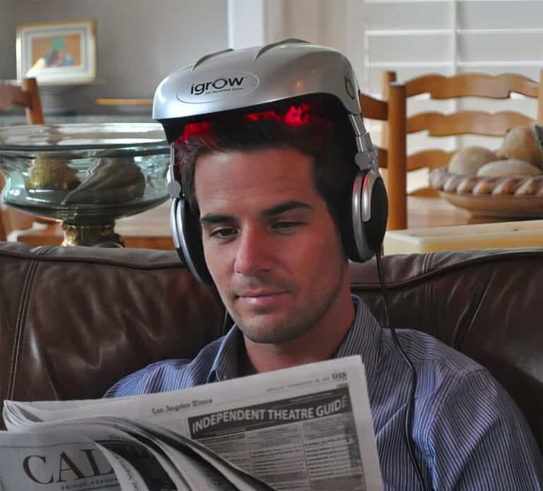 iGrow Laser Hair Rejuvenation on man with horseshoe hair