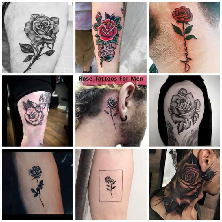 mens rose tattoos