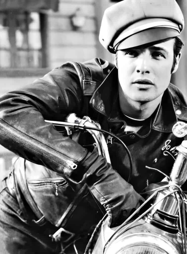 The Ultimate Guide to Timeless Men's Style: How to Achieve Effortless and Classic Fashion Looks 13 Marlon Brando wearing leather biker jacket and white t shirt