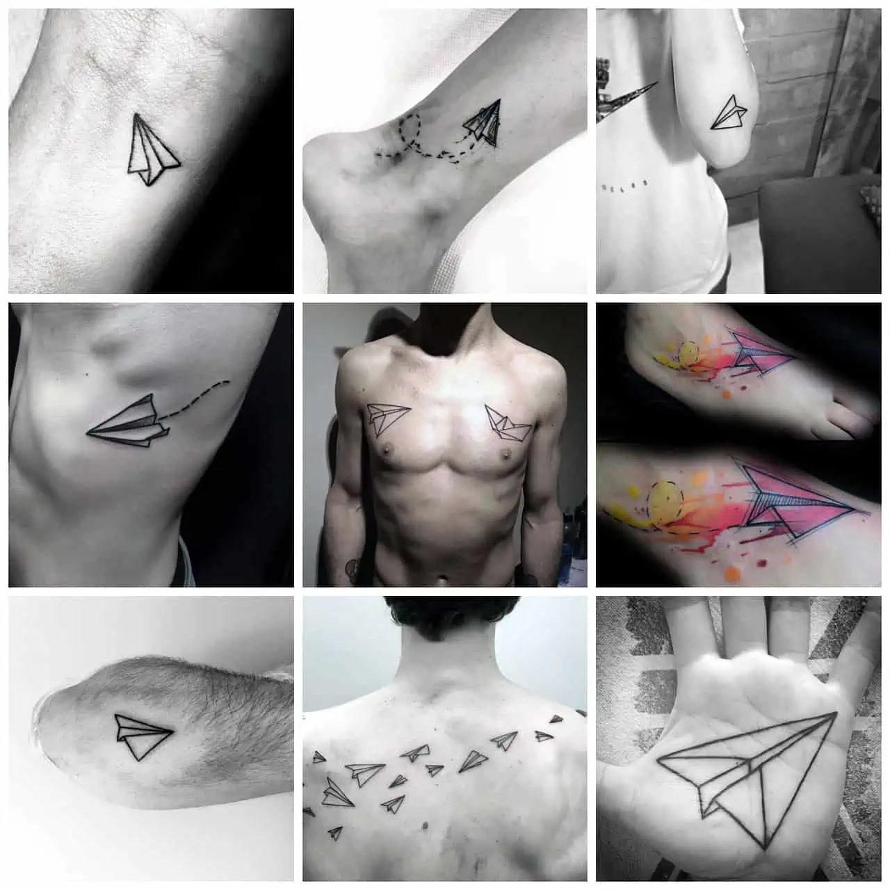 Paper Airplane Tattoos for Men