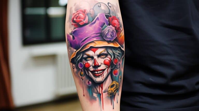 temporary evil clown tattoo