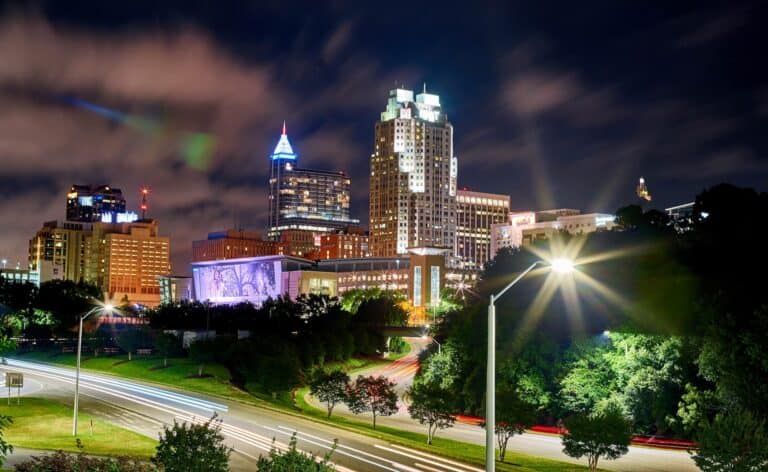Downtown Raleigh NC at night