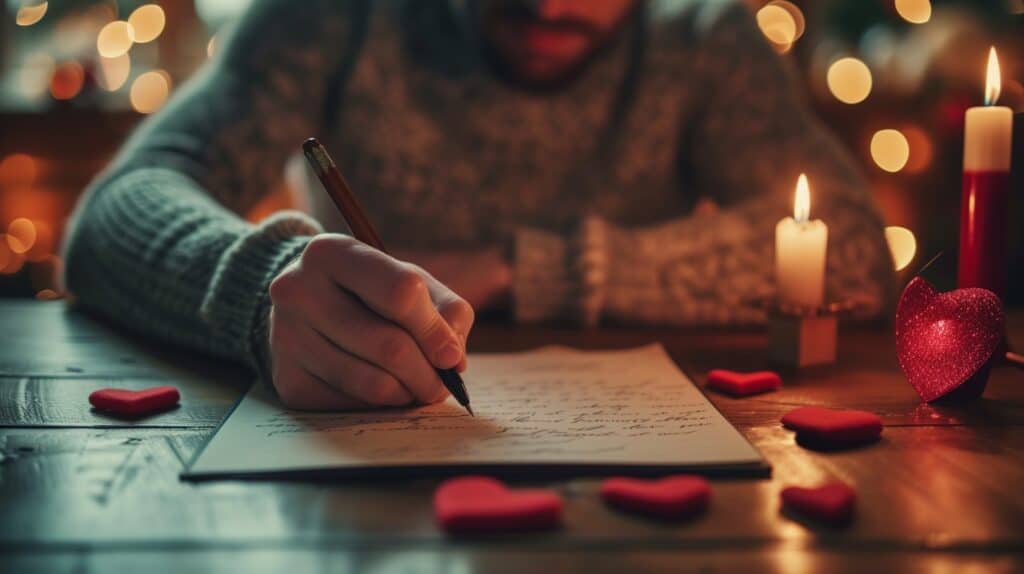 Alone on Valentine's Day? 25+ Unforgettable Ideas to Treat and Celebrate Yourself 11 a man writing a letter on valentines day
