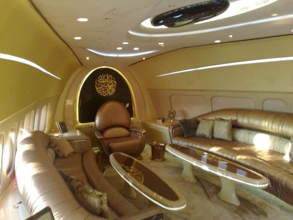 Private Jet Interiors Showcase: Flying Mansions That Redefine Travel 21 Saudi Prince Al Waleeds 747 jet interior