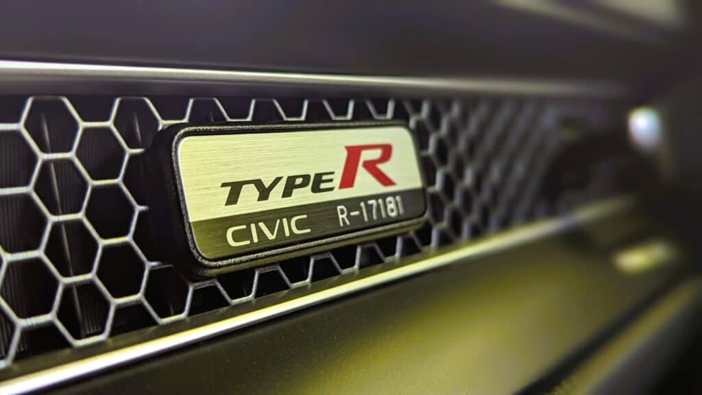 2024 Honda Civic Type R Review 16 2024 Honda Civic Type R numbered plaque
