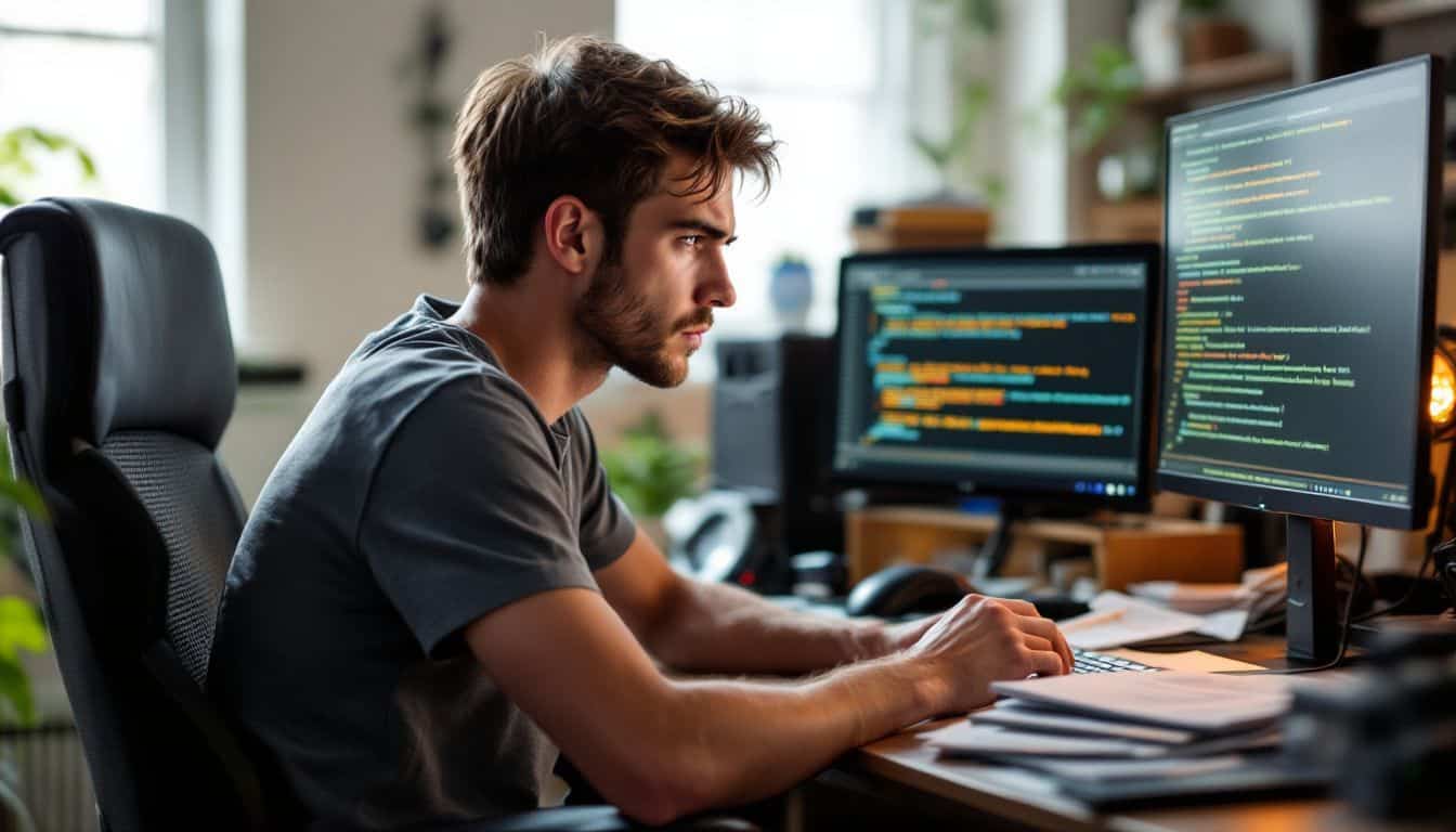 A person is working on blockchain gaming equipment and technical manuals. A person is working on blockchain gaming equipment and technical manuals.