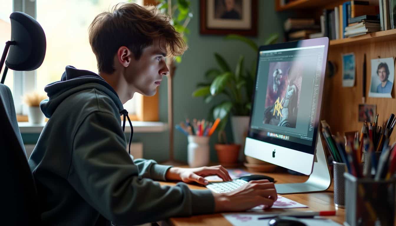 A young artist converts TGA files to VTF format for video game skins.