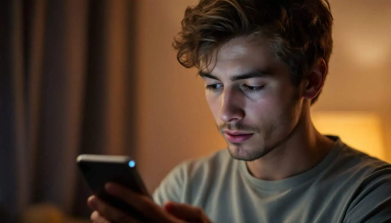 A person installing a tracking app on a smartphone at home.