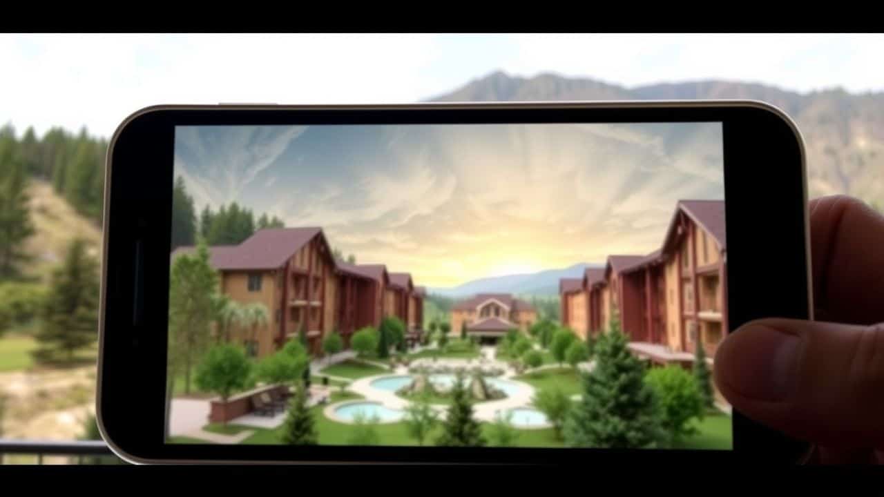 The image shows a luxury resort with units for shared ownership. The image shows a luxury resort with units for shared ownership.