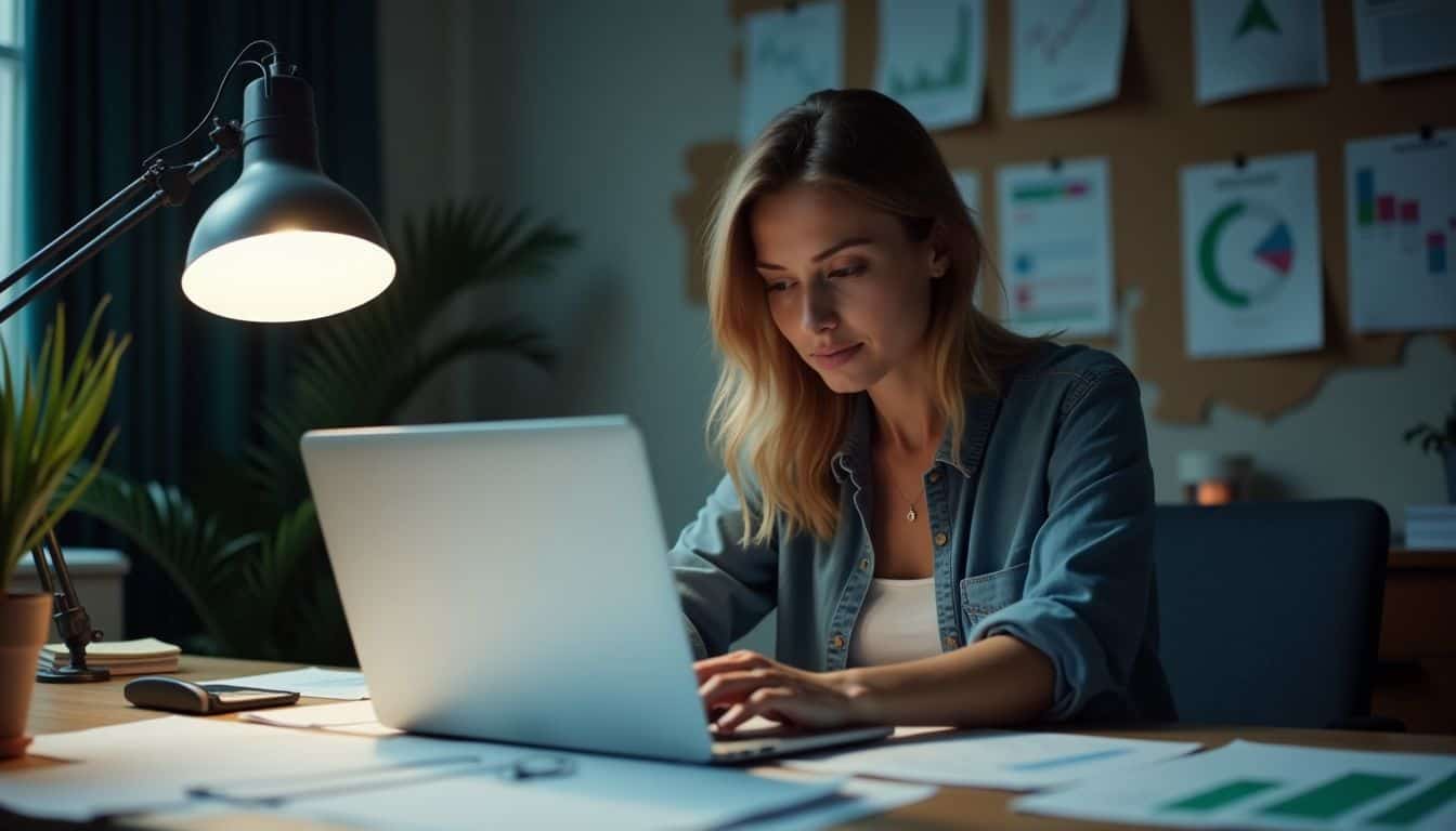 A woman setting up a limit order on a cryptocurrency exchange. A woman setting up a limit order on a cryptocurrency exchange.