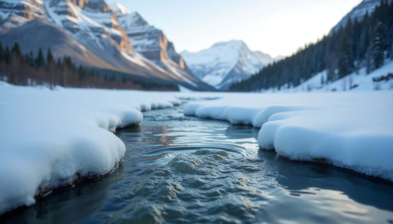 A serene mountain stream symbolizes post-workout recovery and peaceful nature. A serene mountain stream symbolizes post-workout recovery and peaceful nature.