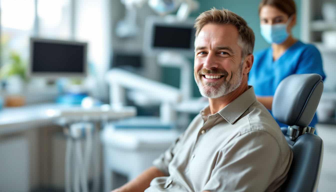 A man prepares for a bone graft procedure for dental implants. A man prepares for a bone graft procedure for dental implants.