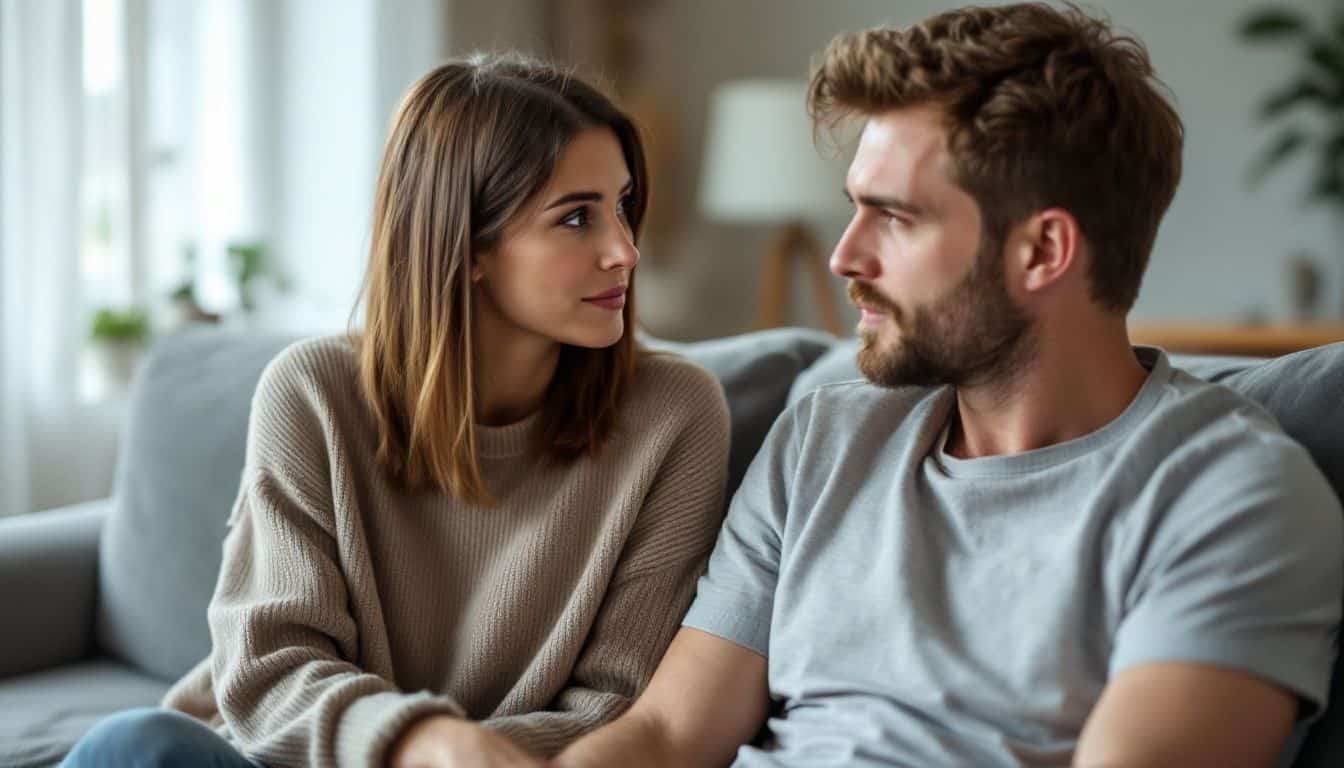 A couple in their 30s having a serious conversation about infidelity. A couple in their 30s having a serious conversation about infidelity.