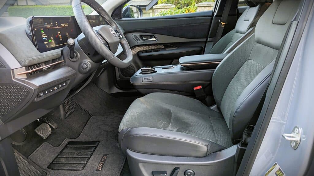 2024 Nissan Ariya Platinum+ E-Force Review 12 2024 Nissan Ariya front seats
