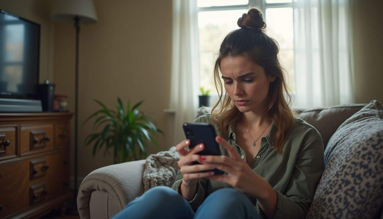 A woman weighs a crowdfunding offer on her phone, careful about downside risk. A woman weighs a crowdfunding offer on her phone, careful about downside risk.