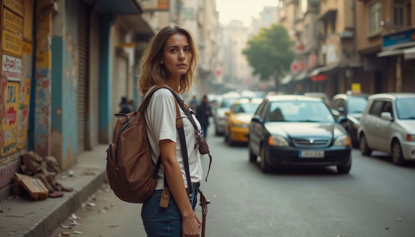 Traveler discussing a fare with a taxi driver on a busy Cairo street. Traveler discussing a fare with a taxi driver on a busy Cairo street.
