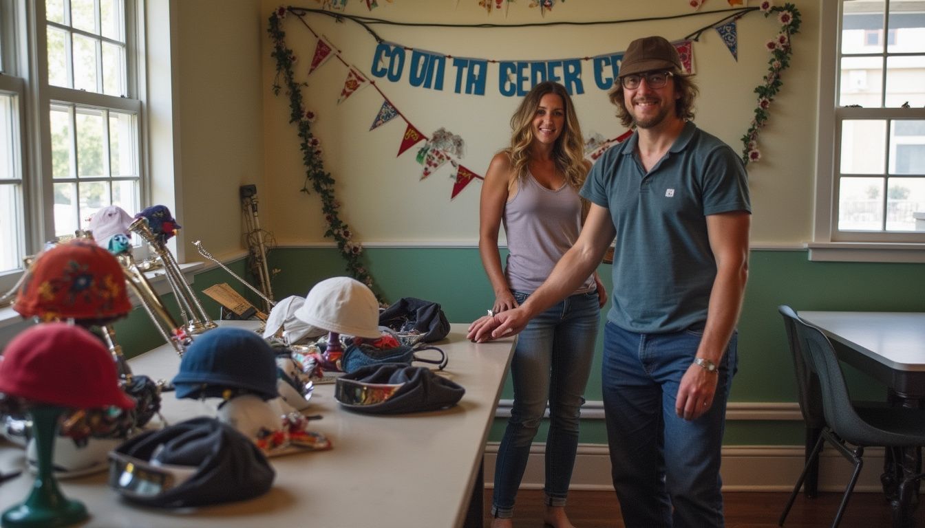 A casual photo booth features horse racing props and decorations, capturing a relaxed, everyday event atmosphere. A casual photo booth features horse racing props and decorations, capturing a relaxed, everyday event atmosphere.