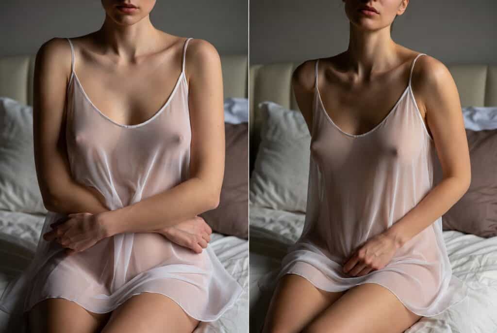 Elegant silky pink lingerie dress perfect for shy girlfriends, emphasizing comfort and subtle allure, ideal for intimate moments and boosting confidence.