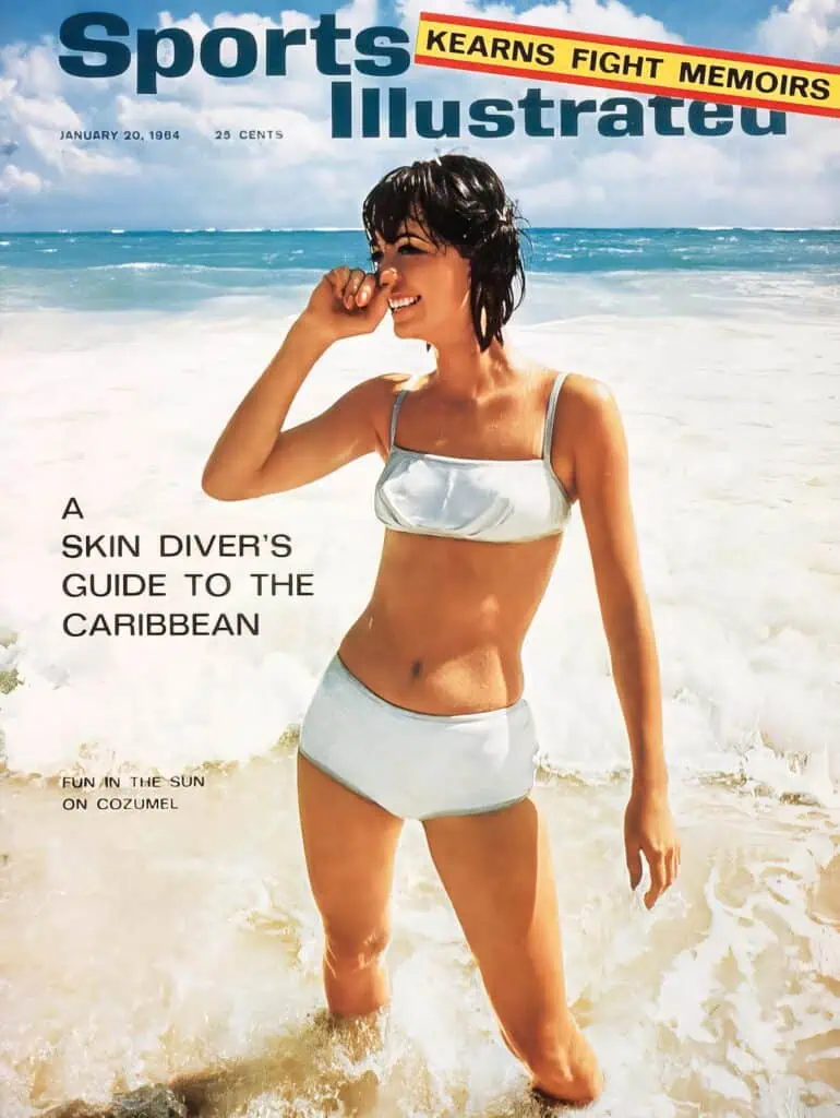 14 Hottest Sports Illustrated Swimsuit Covers of All Time 2 Unfinished Man magazine cover, woman in bikini on Caribbean beach, promoting sun care, skincare tips, and summer fashion, perfect for beach lifestyle and travel SEO.