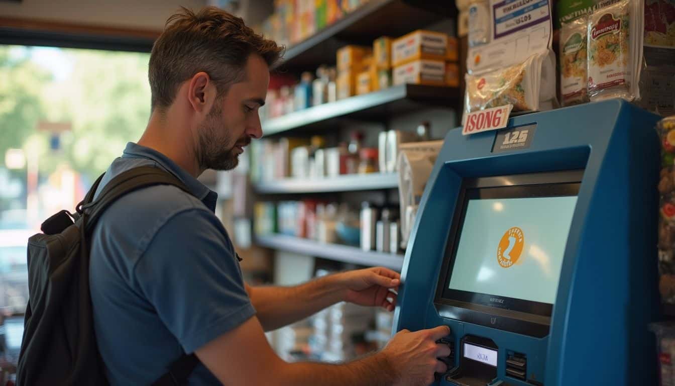 Efficient self-checkout kiosk in a grocery store, modern technology for quick shopping transactions, digital payment system, and seamless customer experience.