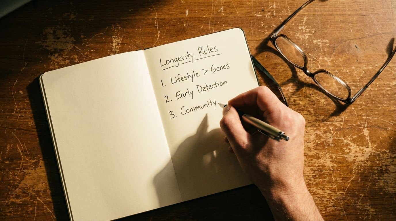 Helpful tips for healthy aging, focusing on lifestyle, early detection, and community support to promote long life.