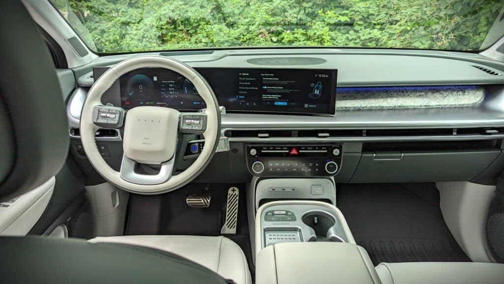 2026 Hyundai Ioniq 9 Preferred Ultimate Calligraphy Review 5 2026 Hyundai Ioniq 9 EV interior featuring digital instrument cluster and sleek dashboard layout.