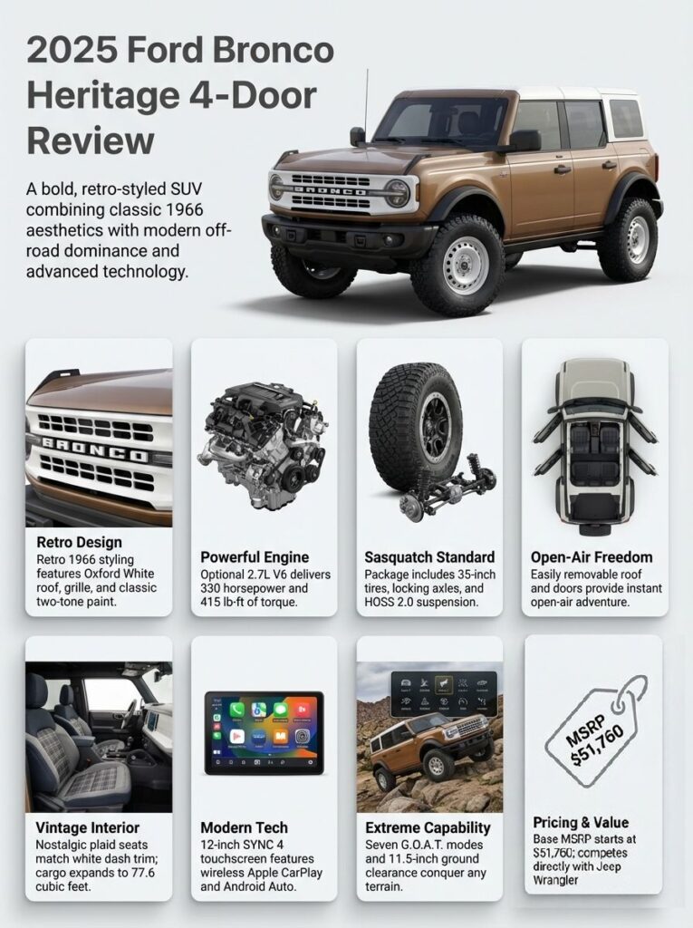 infographic 2025 Ford Bronco Heritage 4 Door Review