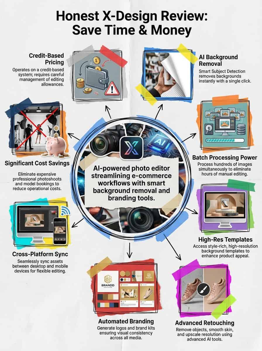 AI background removal and branding for e-commerce.