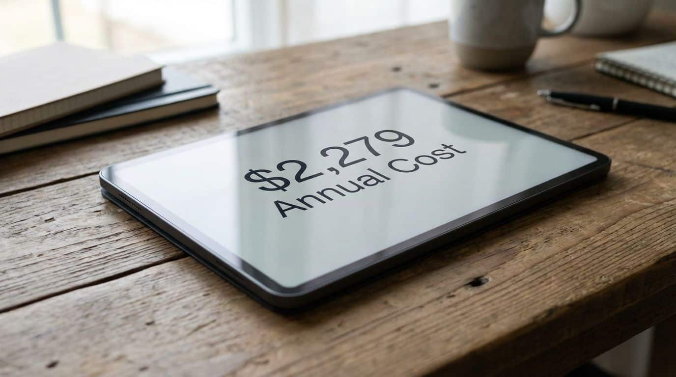 A digital display showing the average annual dating cost of $2,279.