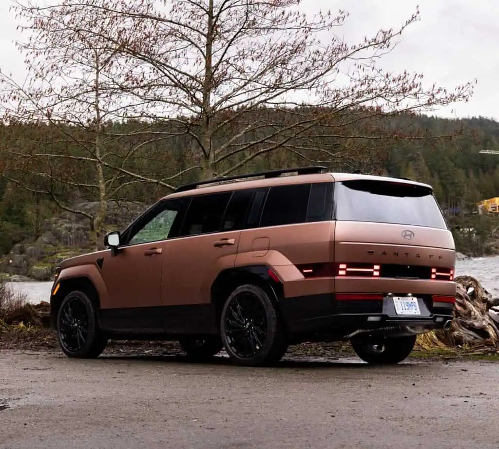 Luxury 2026 Hyundai Santa Fe HEV Calligraphy SUV parked outdoors.