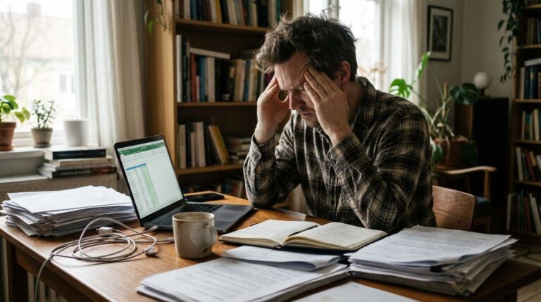 entrepreneur overwhelmed paperwork 422084 0758