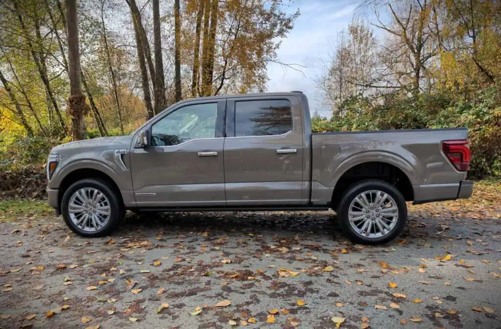 Luxury Ford F150 SuperCrew Platinum Hybrid truck with advanced features and hybrid powertrain. Perfect for off-road adventures and daily driving, showcasing modern design and technology.