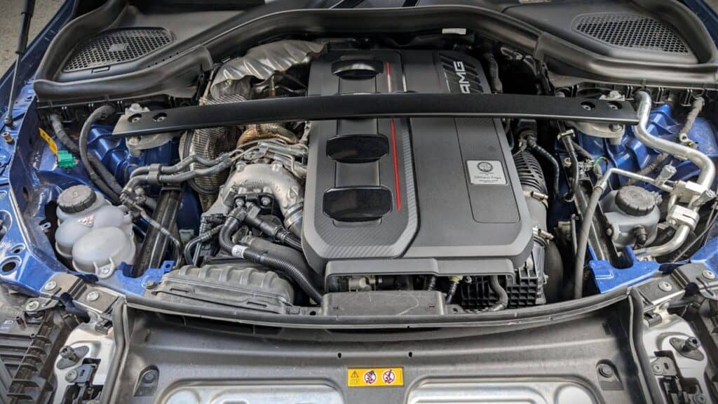 2026 Mercedes-AMG GLC 63 S E Performance Review 3 High-resolution image of the Mercedes-AMG GLC 63 S E Performance engine showcasing advanced hybrid powertrain components.