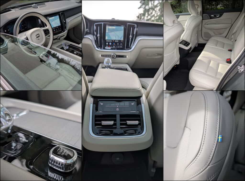 Luxury Volvo V60 Cross Country B5 interior with advanced infotainment system and premium materials.