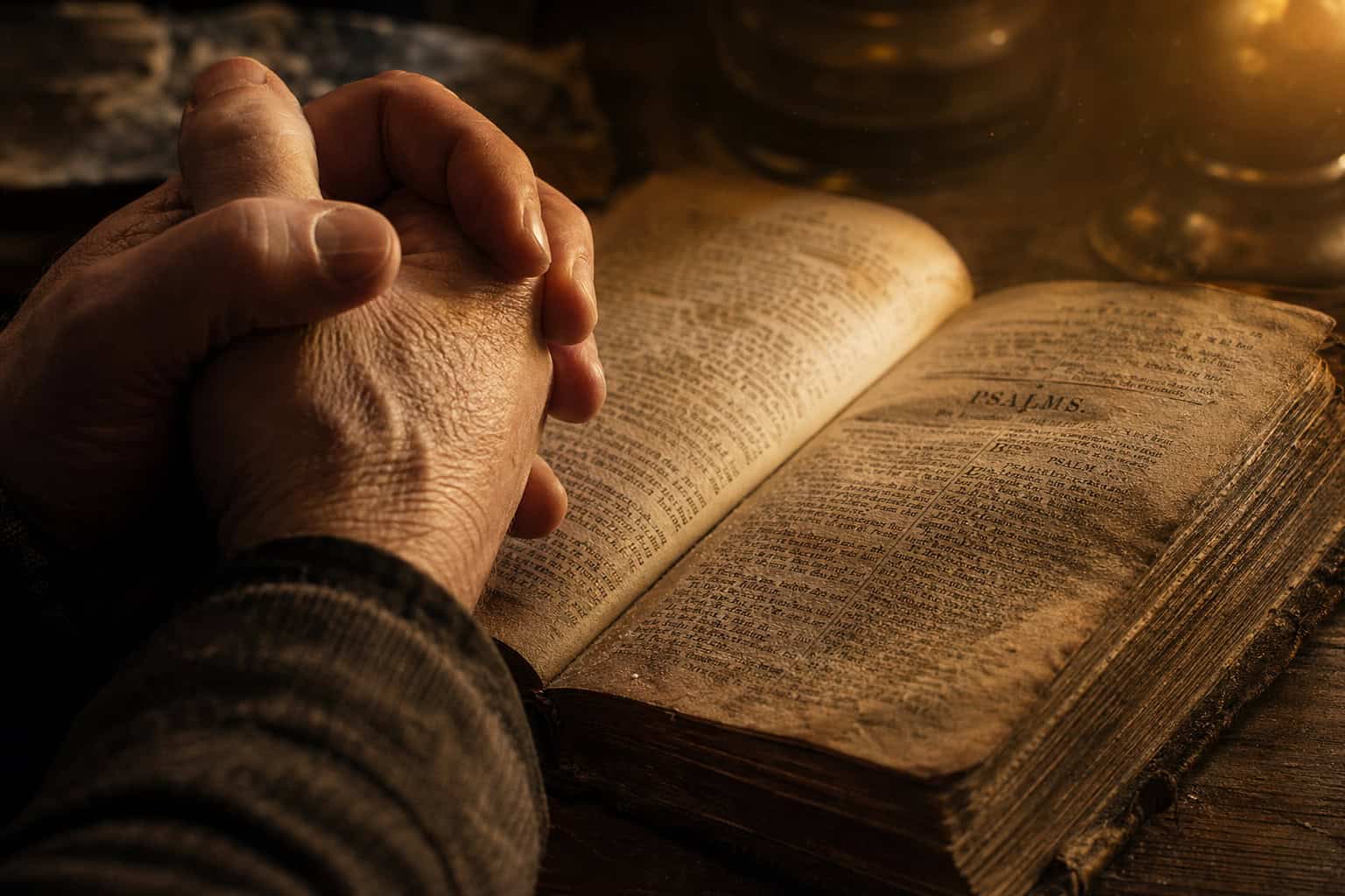 Hands in prayer, representing the search for divine absolution over human validation.